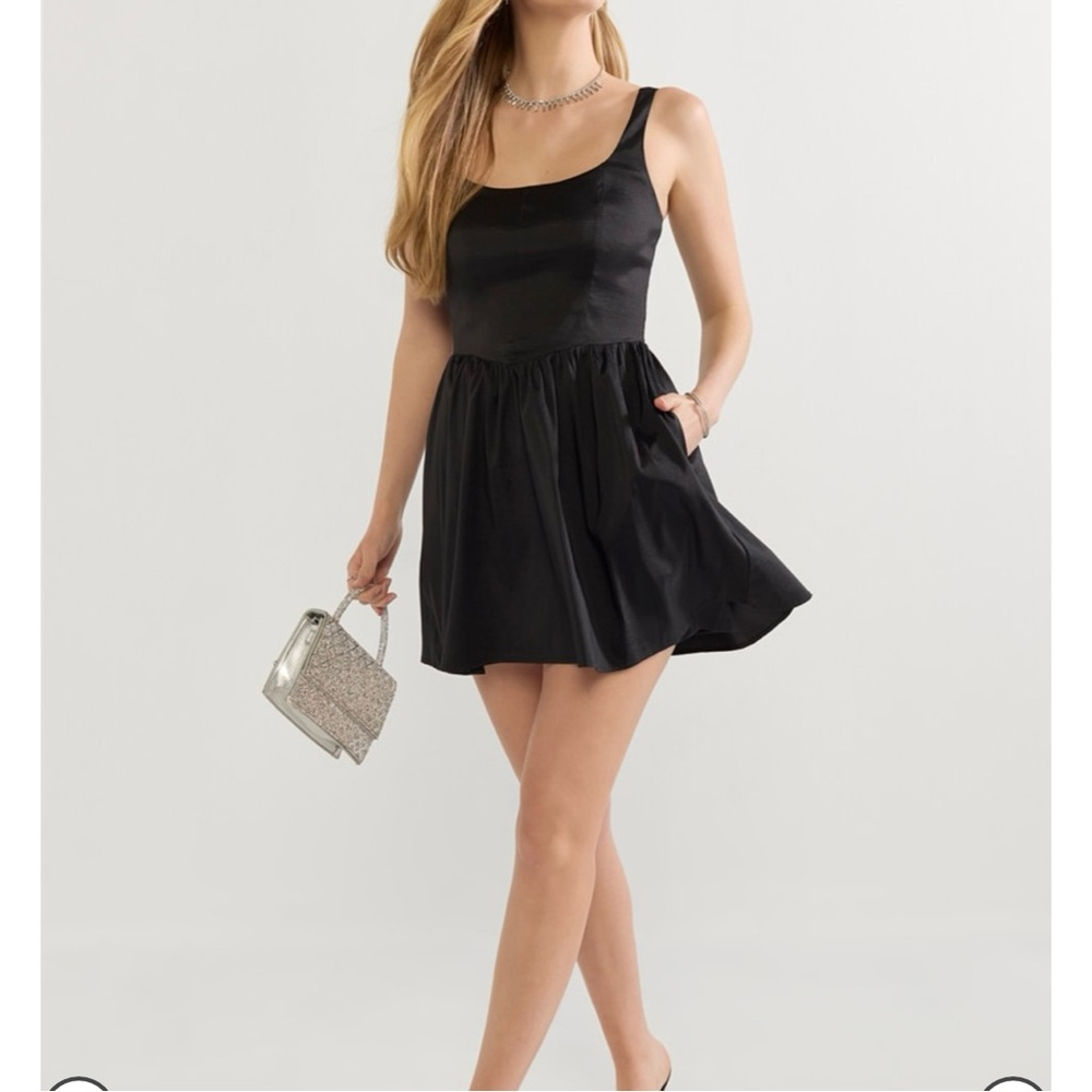 Francesca’s Ana fit and flare corset mini black dress size S